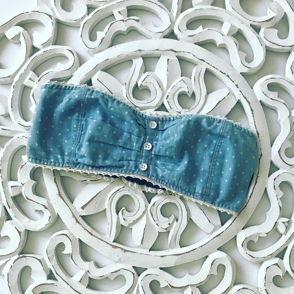 🧷 PINS + NEEDLES 🧷 Polka Dot Chambray Bralette